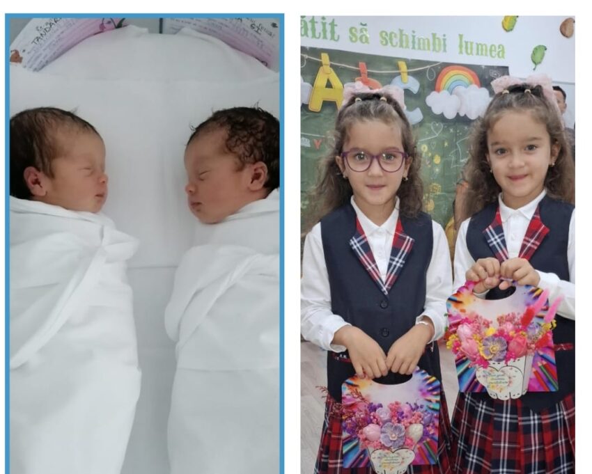 Copiii născuți în pandemie au început școala. Povestea gemenelor Olivia și Irina și fricile prin care a trecut mama lor de atunci până azi